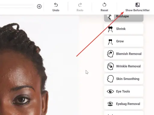 Open photo in facetouchup