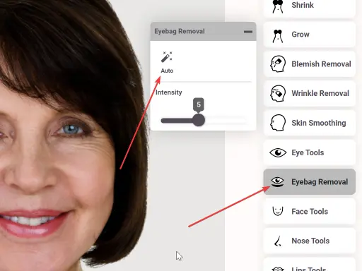 Open photo in facetouchup