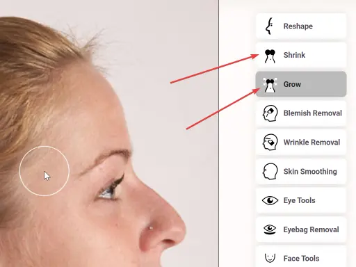 Open photo in facetouchup