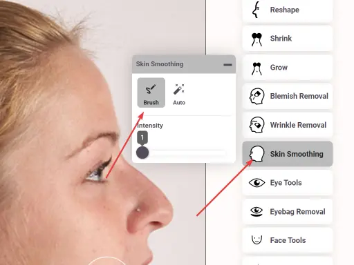 Open photo in facetouchup