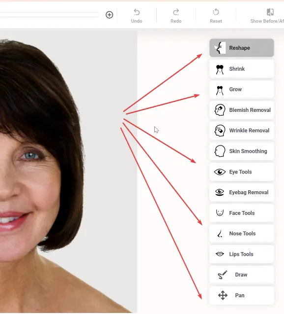 Open photo in facetouchup