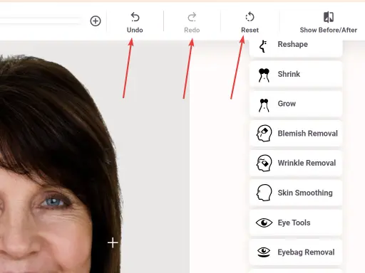 Open photo in facetouchup