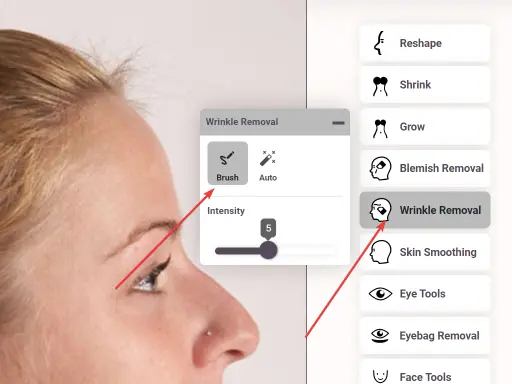 Open photo in facetouchup
